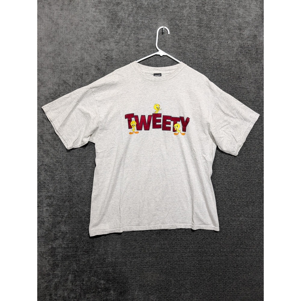 Vintage Warner Bros Studio Store Tweety Bird Graphic T-Shirt Gray XXL USA Made